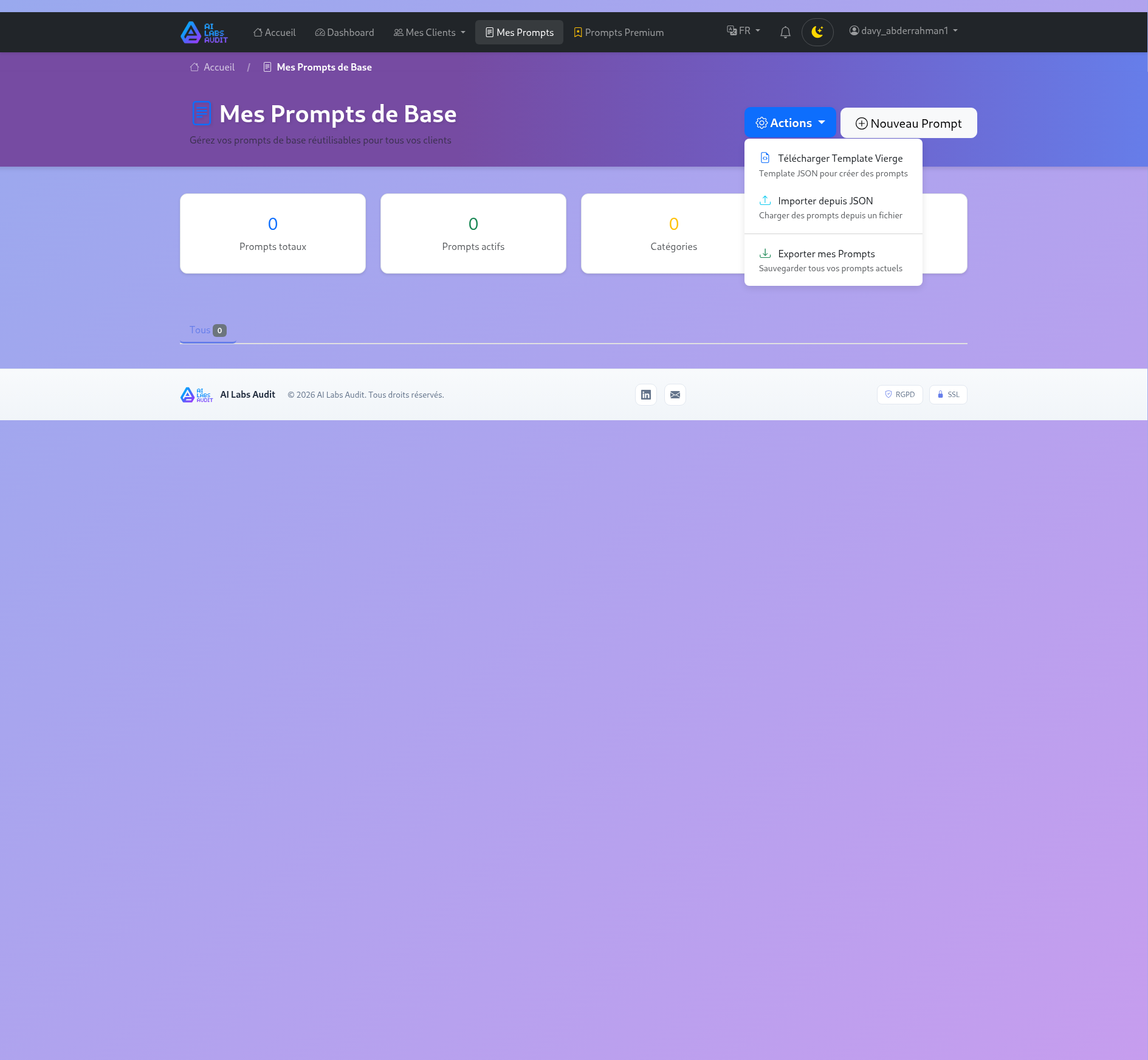 Bibliotheque Mes Prompts de Base