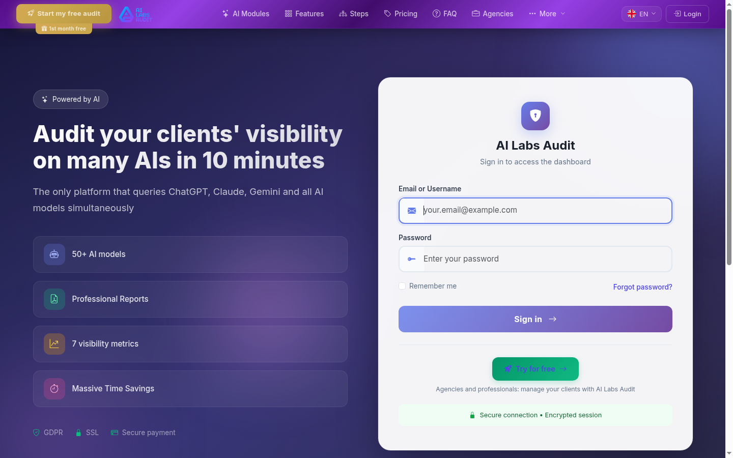 Bestaetigungsbildschirm fuer Audit-Start